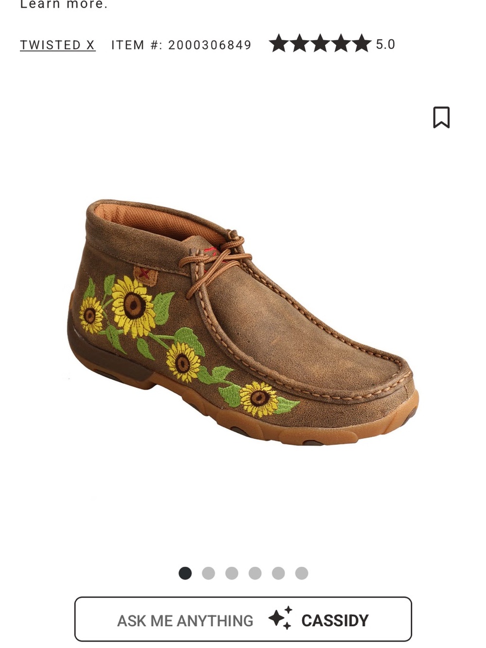 Twisted X Brown Ankle Boots with Sunflower Embroidery